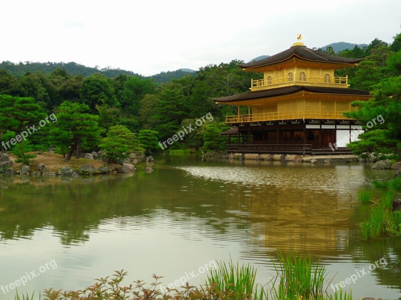 Japan The Scenery Temple Of The Golden Pavilion Free Photos