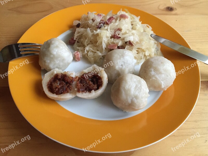 Dumpling Grammel Dumplings Sauerkraut Sausage Dumpling Meat Dumplings