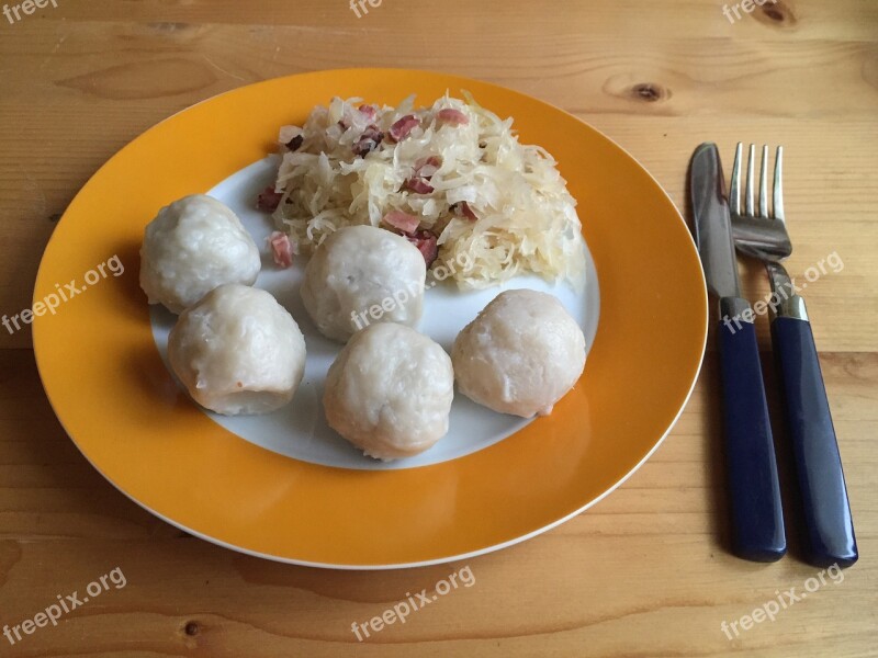 Dumpling Grammel Dumplings Sauerkraut Sausage Dumpling Meat Dumplings