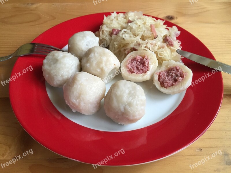 Dumpling Sauerkraut Sausage Dumpling Meat Dumplings Selchspeckknödel