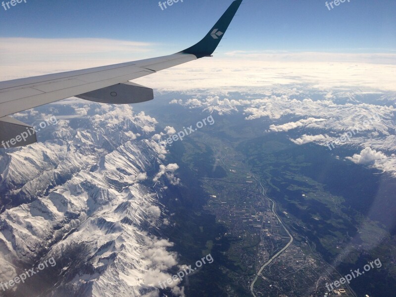 Jet Alps Travel Mountain Flight