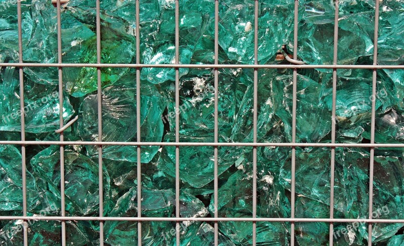 Glass Blocks Grid Green Shiny Background