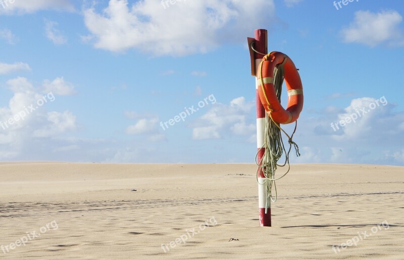 Desert Sky Life Preserver Blue Sand