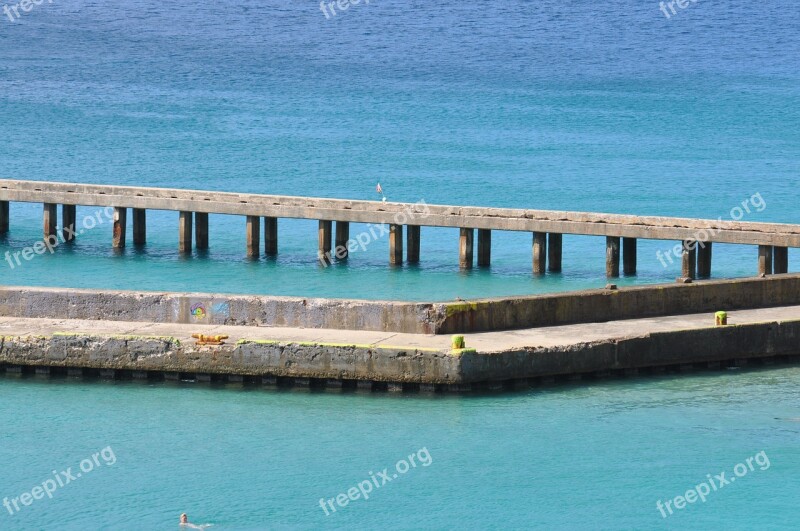 Pir Bridge Puerto Rico Water Sea