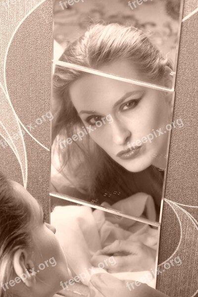 Dana Maleshova Girl Mirror Sepia