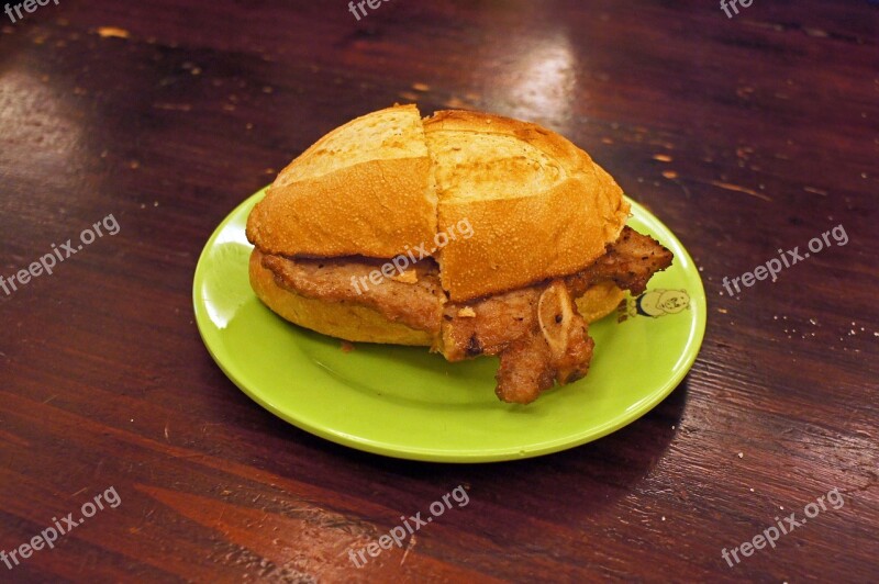 Macau Food Pork Burger Chinese Snack