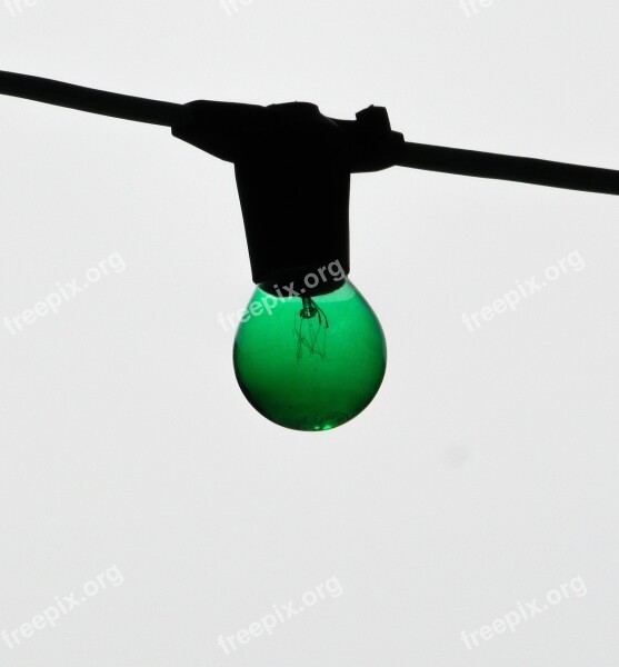 Lamp Green Colour Bulb Decoration