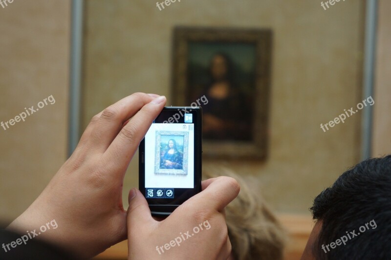 Mona Lisa Photography Modern Art Hands Camera