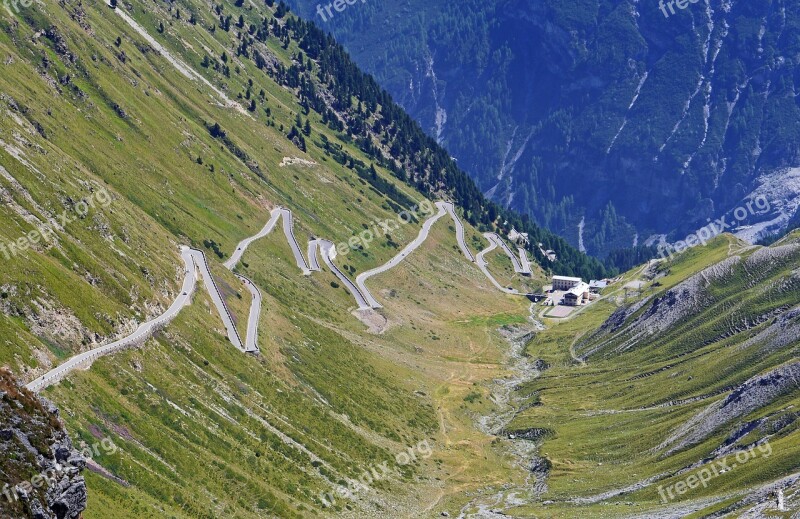 Stelvio Yoke North Ramp Pass Road South Tyrol Italy