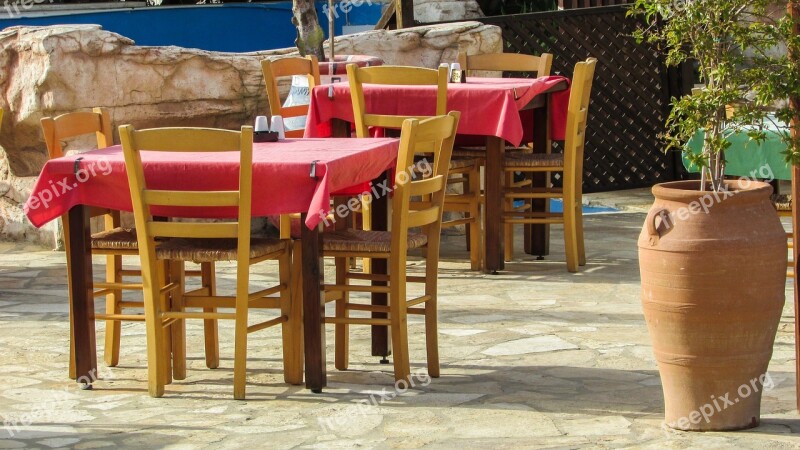 Cyprus Protaras Restaurant Tables Colours