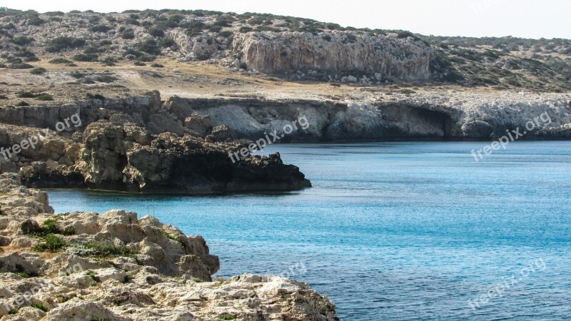 Cyprus Cavo Greko National Park Rocky Coast Clear