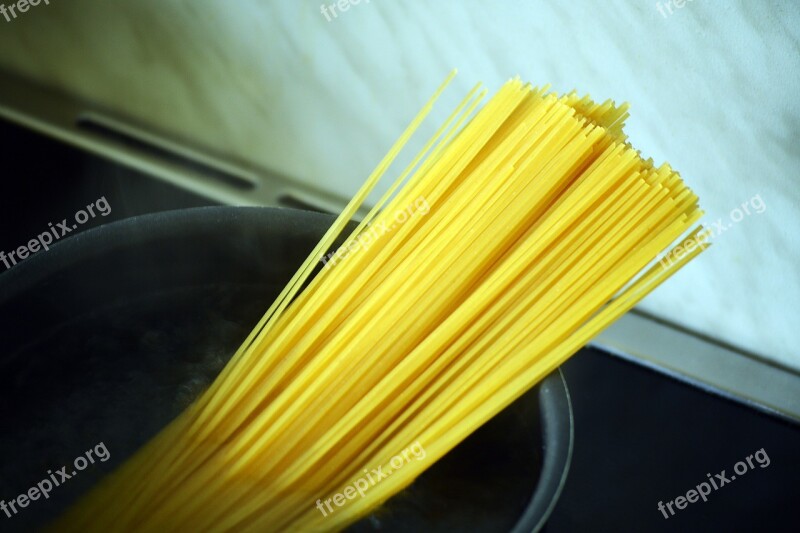 Spaghetti Noodles Pasta Boiling Cooking