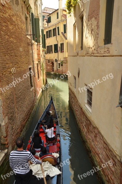 Italy Venice Gondola Water Narrow