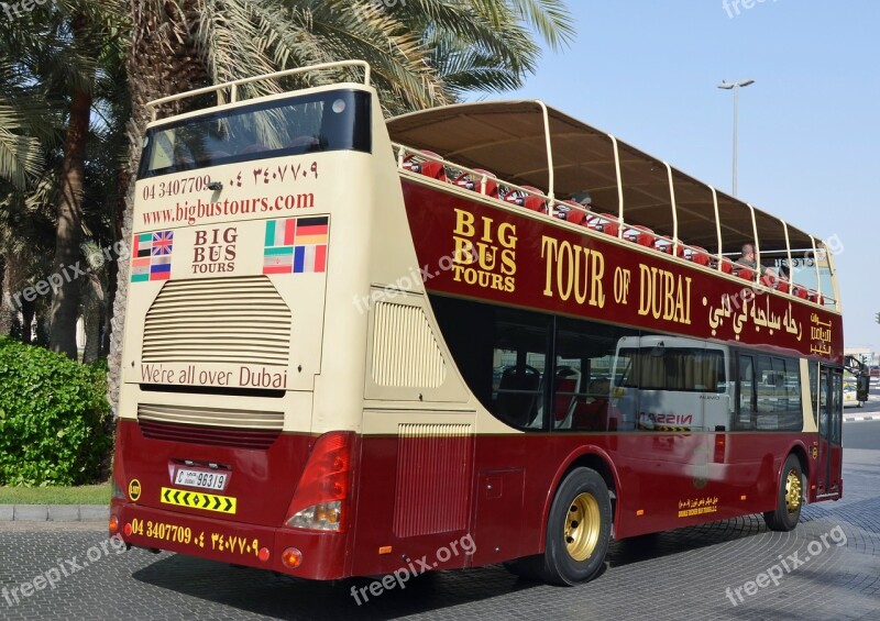 U A E Dubai Vacations Palm Trees Shuttle Bus