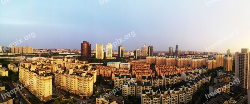 Shanghai Good Weather Twilight City The Urban Landscape