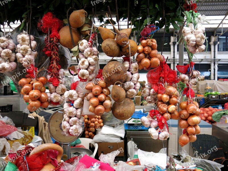 Market Lisbon Onions Portugal Market Stall