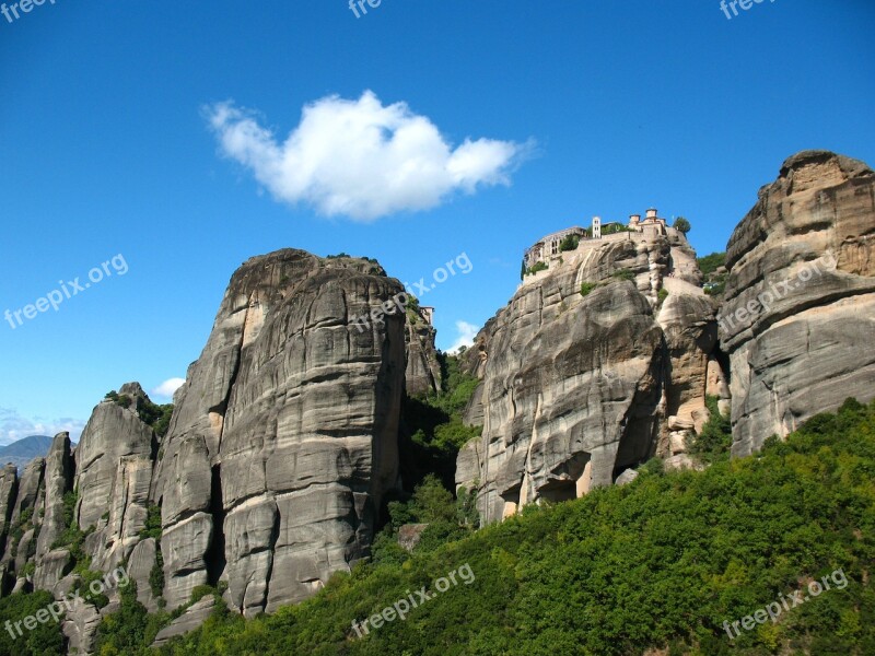 Meteors Mountains Monastery Cloud View