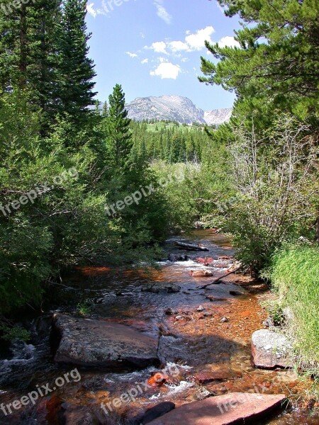 Colorado Stream Colorado Mountains Nature Landscape