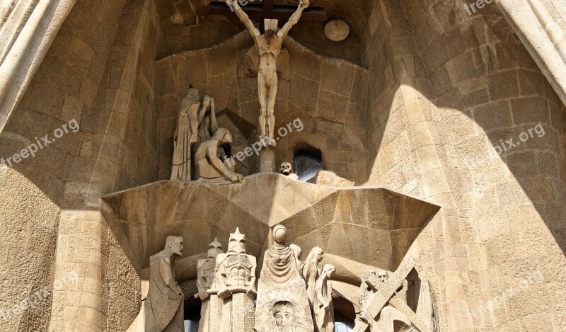 Spain Barcelona Church Sagrada Família Christ