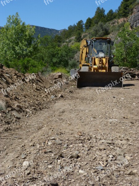 Excavator Machine Paved Works Free Photos