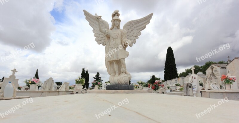 Portugal évora Cemetery Angel Grave