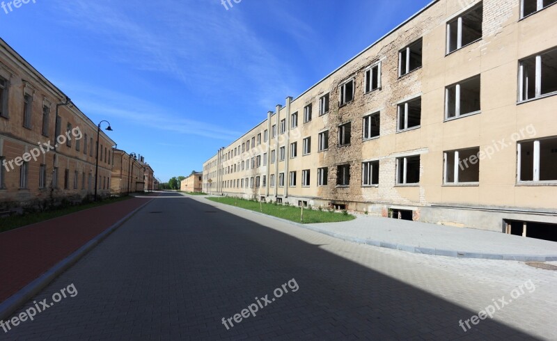 Latvia Daugavpils Fort Buildings Street