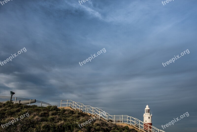 Sunset Gibraltar Algeciras Lighthouse Sky