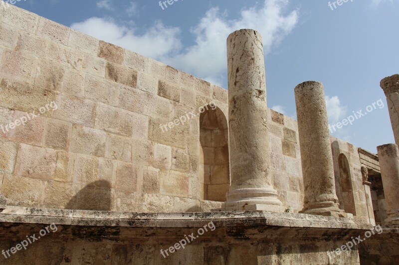 Roman Theatre Downtown Amman Architecture Columns