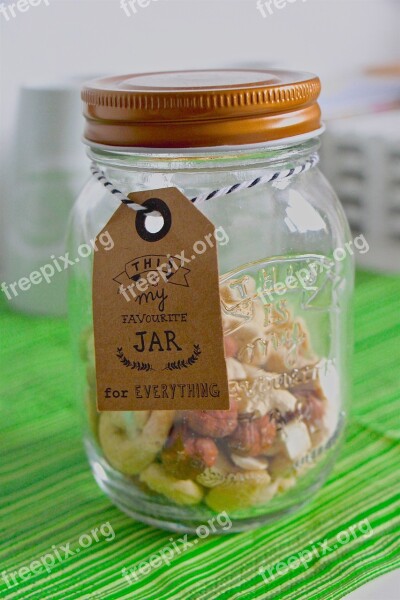 Box Glass Jar Nuts Dried Fruit