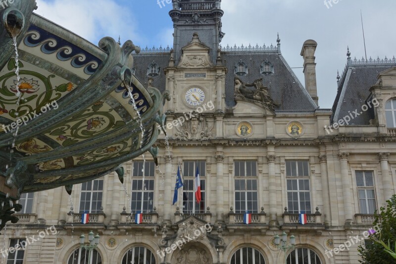 Fountain Porcelain Town Hall Water Limoges