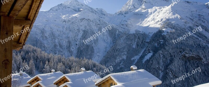 Mountain Snow Winter The Village Sunshine