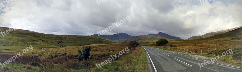 Country Road Wales Panorama Countryside Scenery