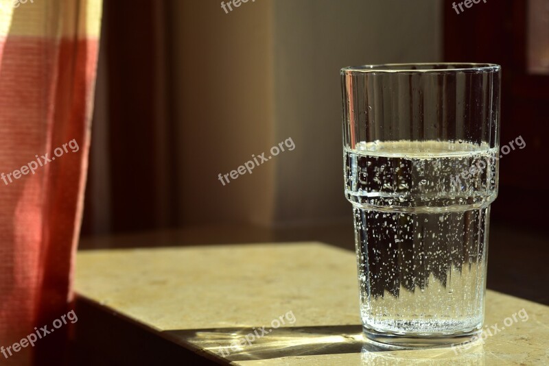 Water Glass Glass Of Water Fresh Beady