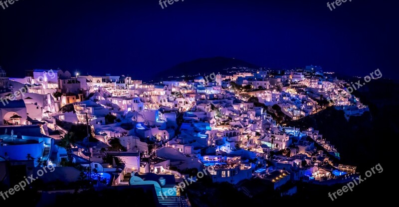 Santorini Night Greece Travel Summer