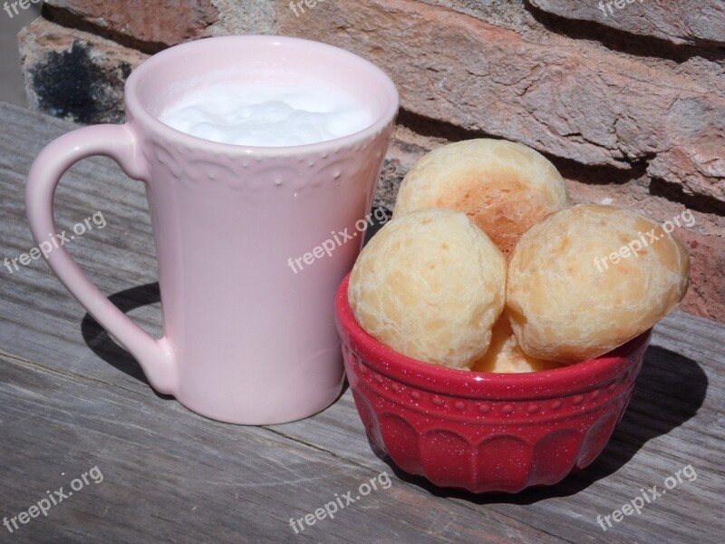 Milk Cheese Bread Afternoon Coffee Snack Free Photos