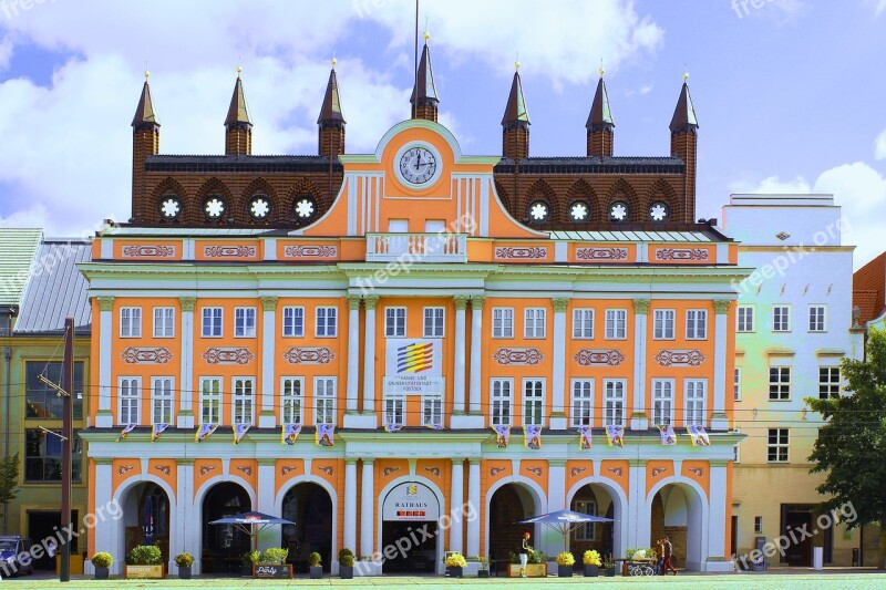 Rostock Town Hall Seven Towers Historically Building