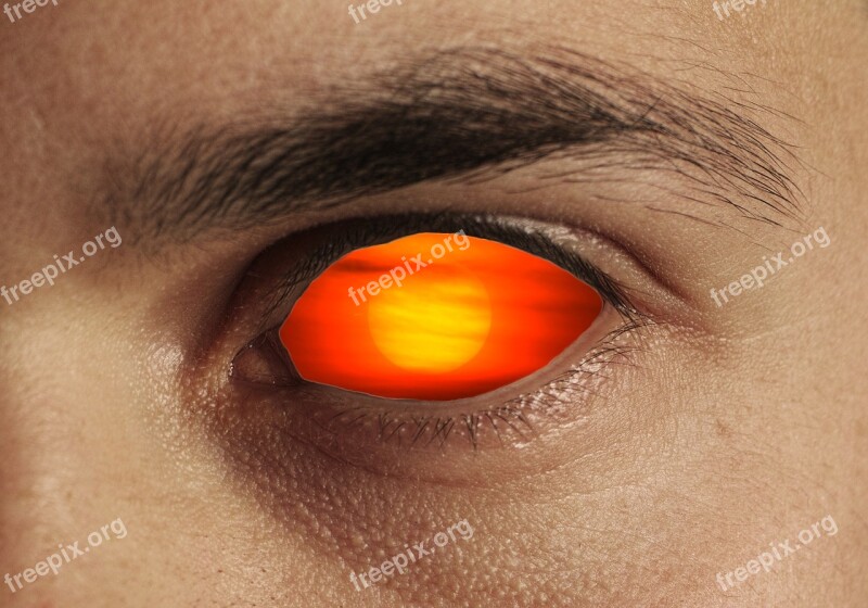 Eye Look Sunset Devil Man