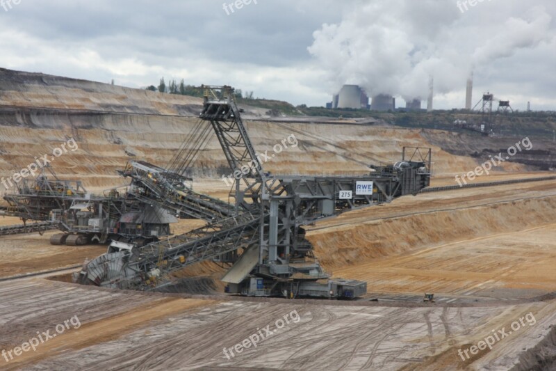 Brown Coal Rwe Energy Open Pit Mining Overburden