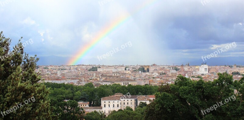 Rome Rainbow Heaven City Clouds