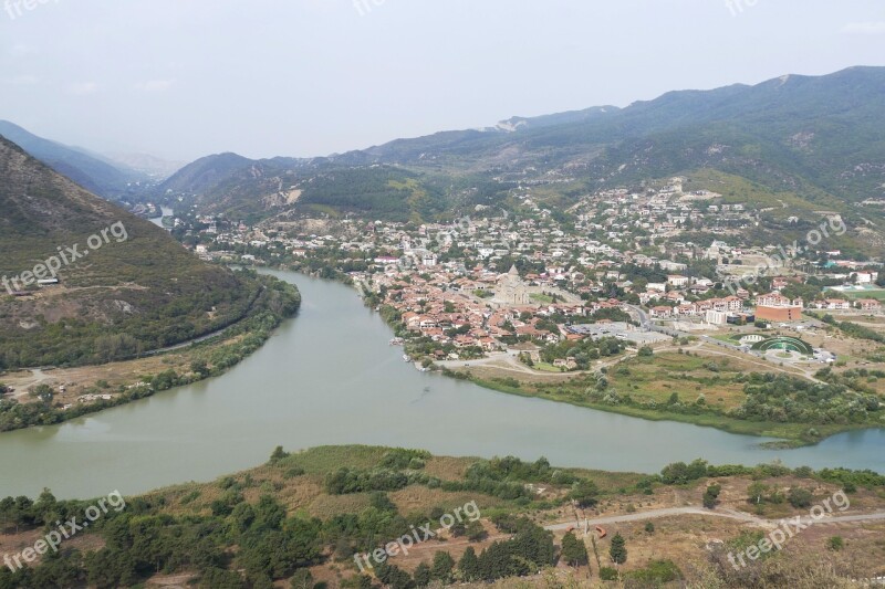 Georgia Mtskheta Church Caucasus River