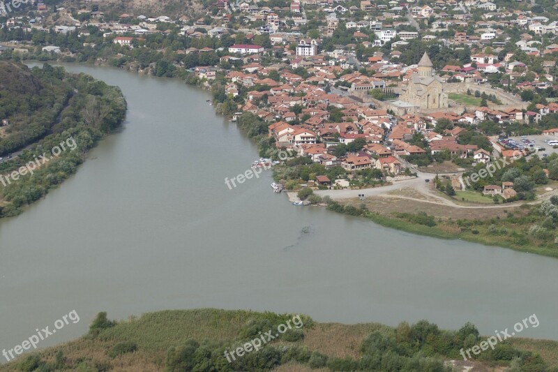 Georgia Mtskheta Church Caucasus River