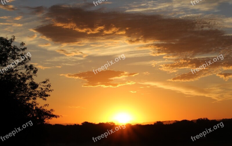 Sunset Kansas Sky Evening Free Photos