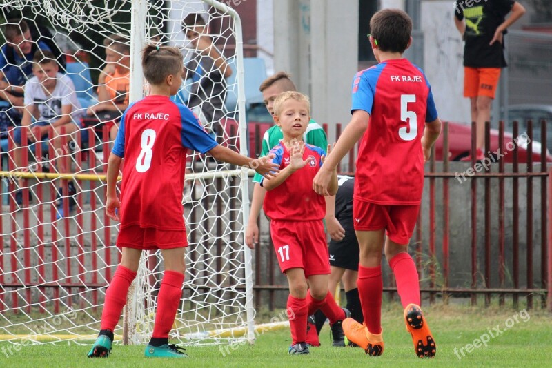 Football Children Younger Pupils Goal Pleasure