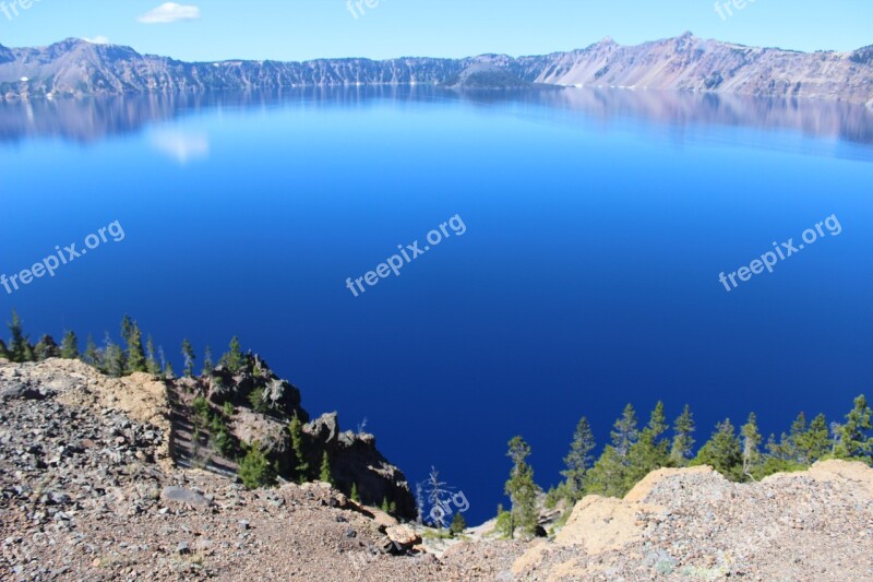 Crater Lake Beauty Nature Scenic Water