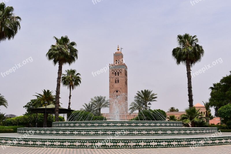 Morocco Minaret Koutoubia Marrakech Free Photos