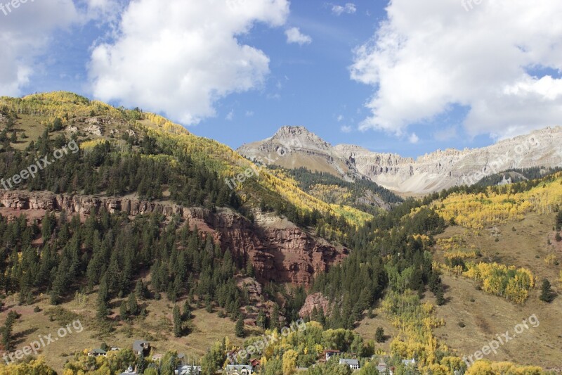 Telluride Valley Colorado Autumn Aspen