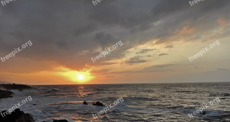 Canary Islands Sunset Tenerife Sea Landscape