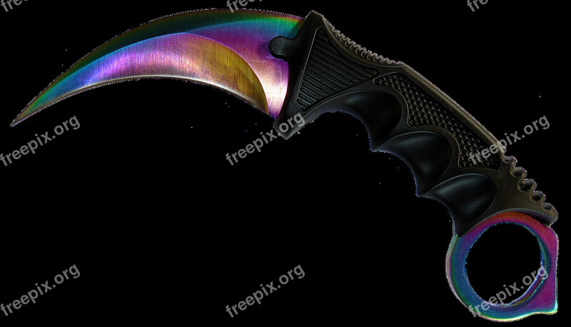 Knife No Background Handle Edge Rainbow