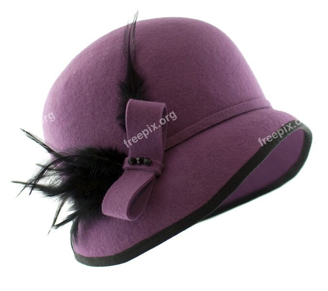 Hat Hat Filcowy Hat Purple Hat Womens A Feather