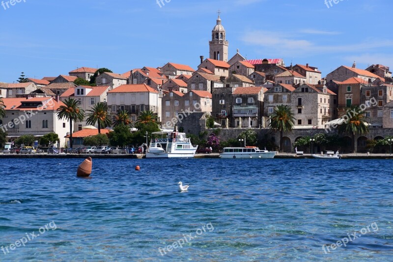 Croatia Korcula Water Ancient City Travel